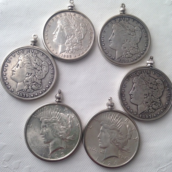 Antique 1923 Silver Dollar Coin, 18in 925 Chain - Picture 7 of 8